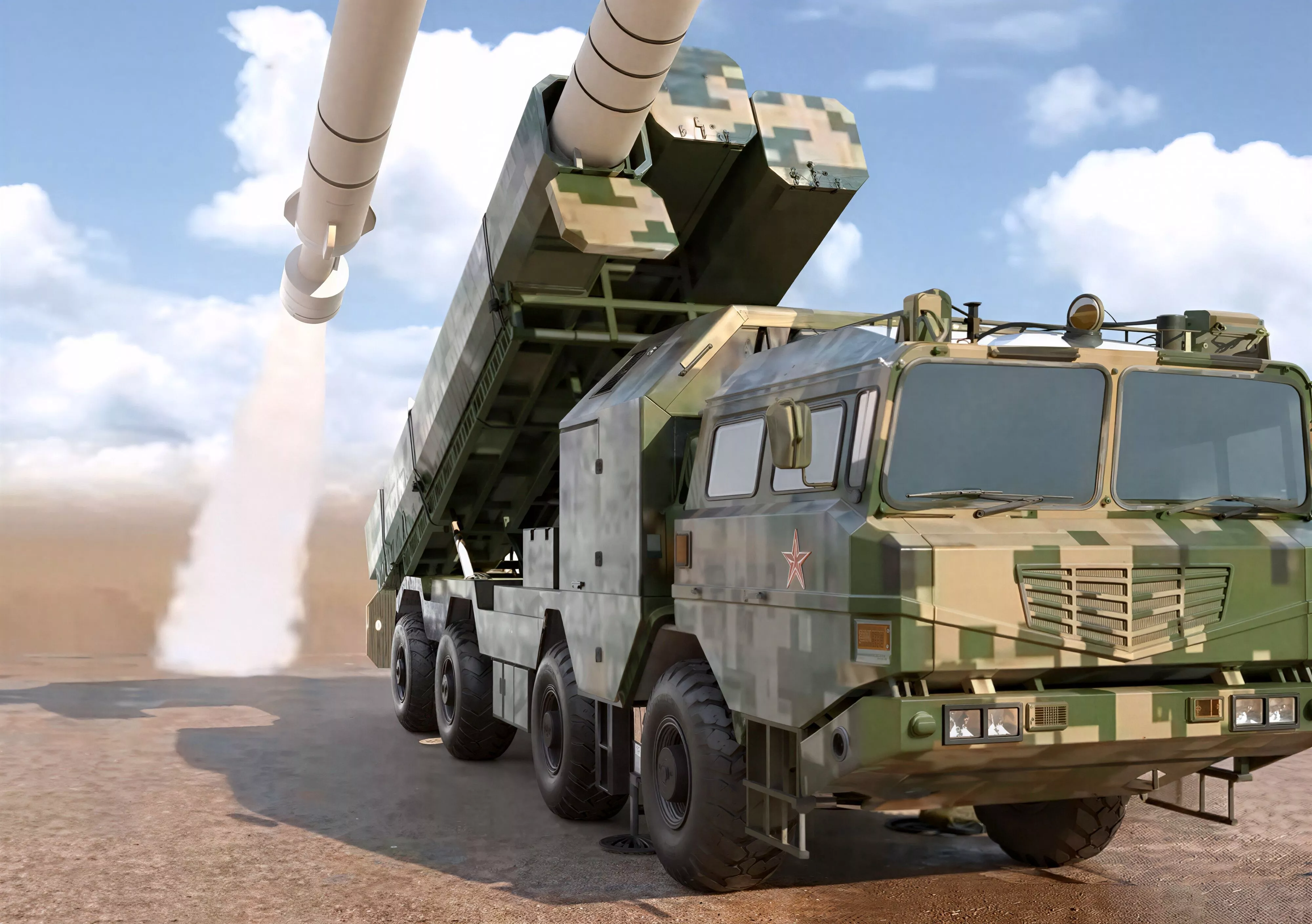 Military Long Range Rocket Launcher PHL191 AR3 3D Model 3D model