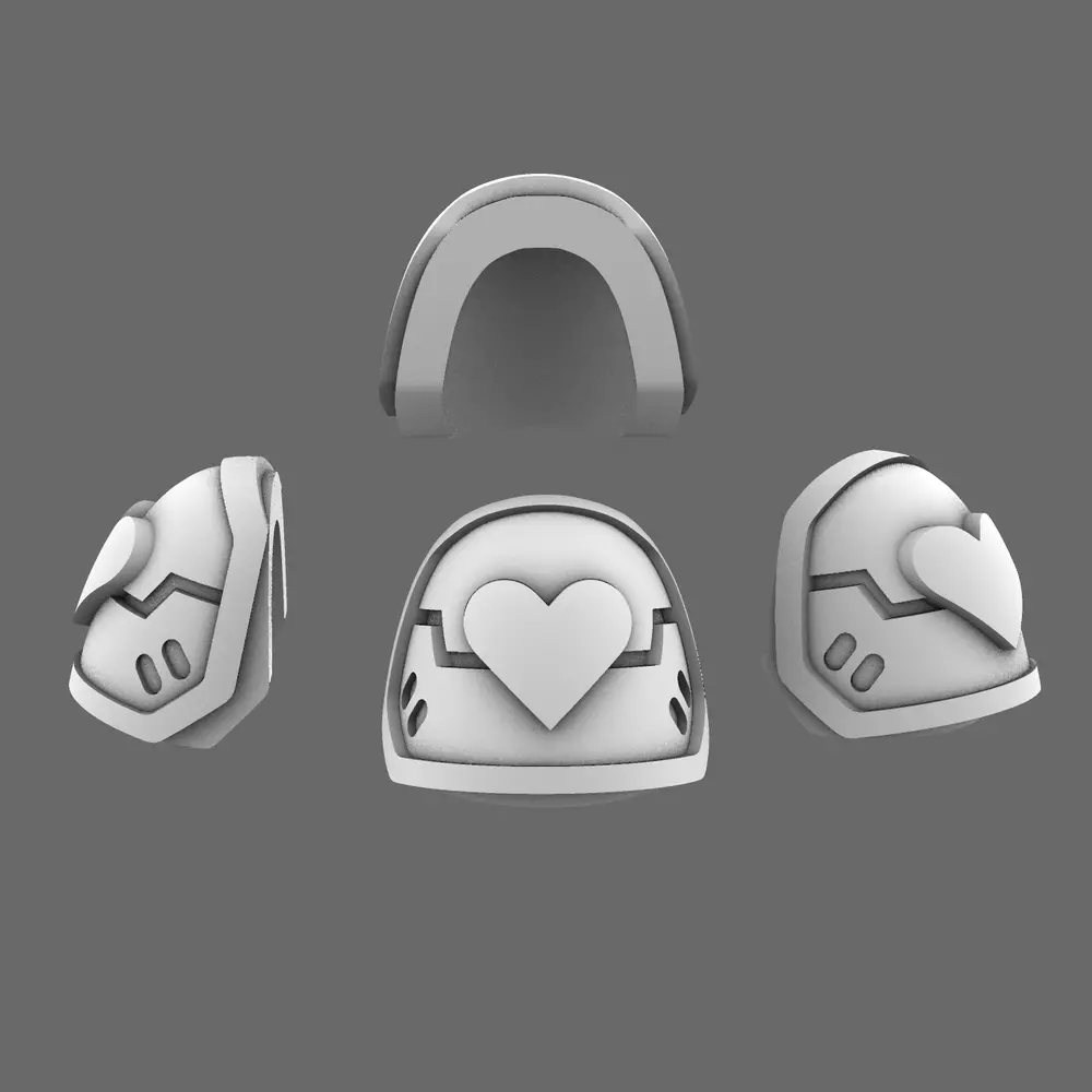 Cupids Rangers V7 Heart Shoulder Pads 3D print model