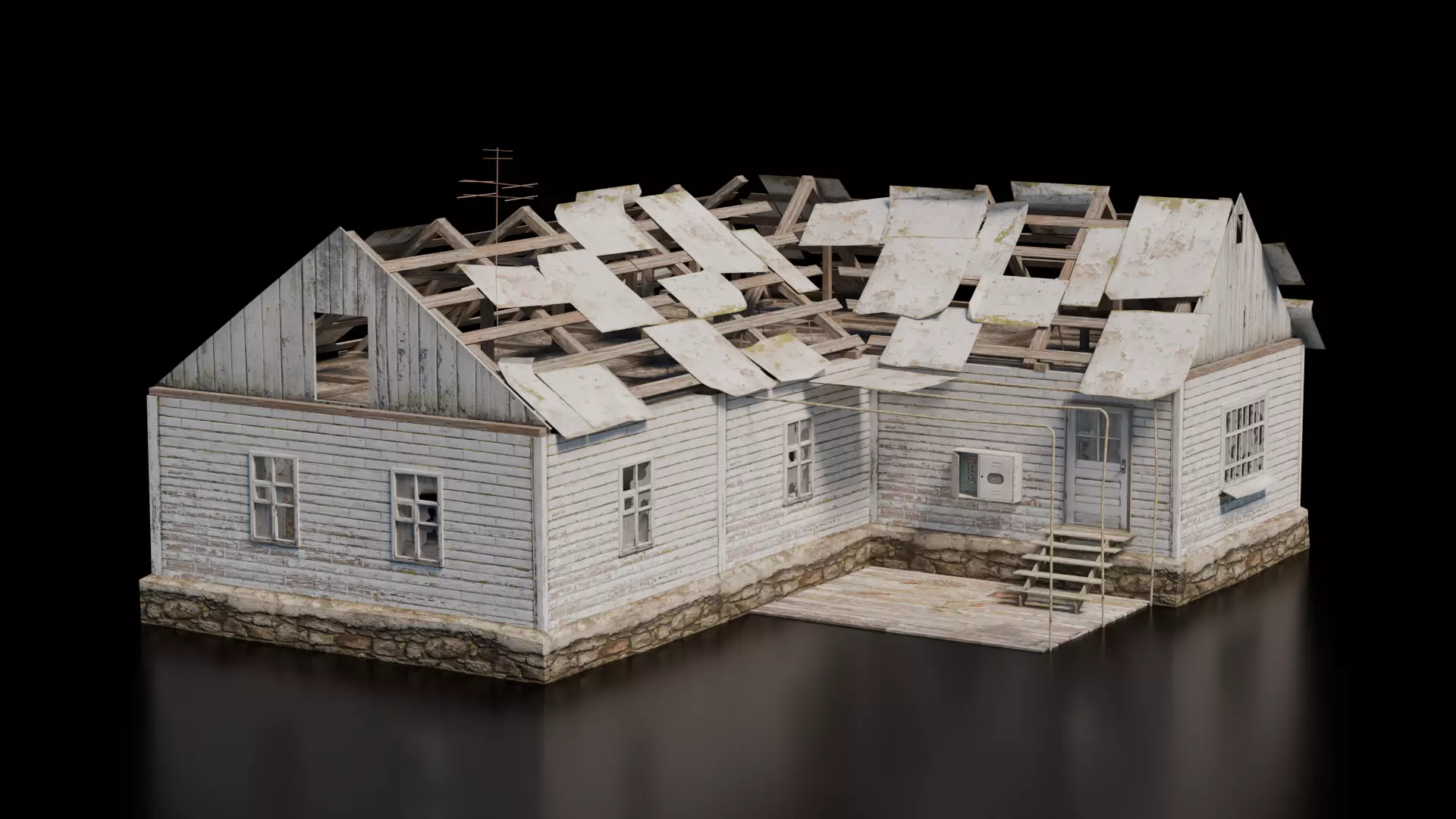 Abandoned House 29 Low-poly 3D model