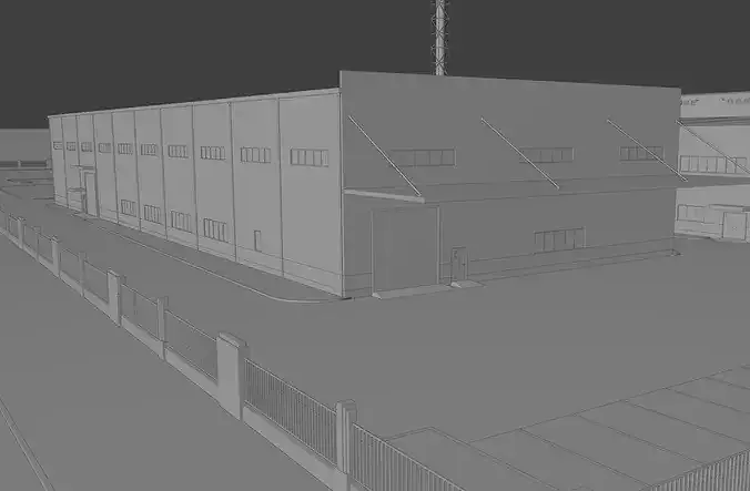 Industrial Facility Digital Twin Exterior Scene 3D model 5