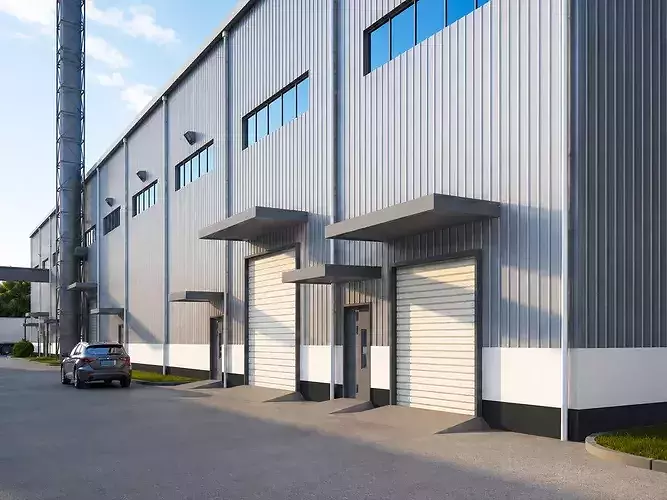 Industrial Facility Digital Twin Exterior Scene 3D model 4