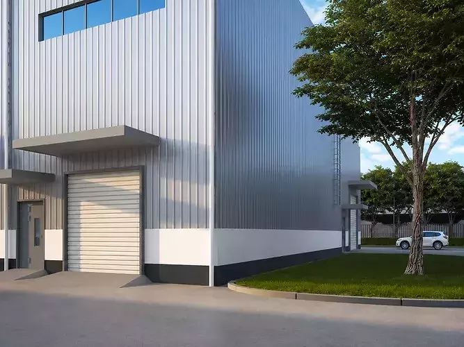 Industrial Facility Digital Twin Exterior Scene 3D model 2
