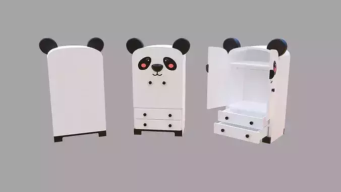 Low-Poly Cute Panda Kids Closet