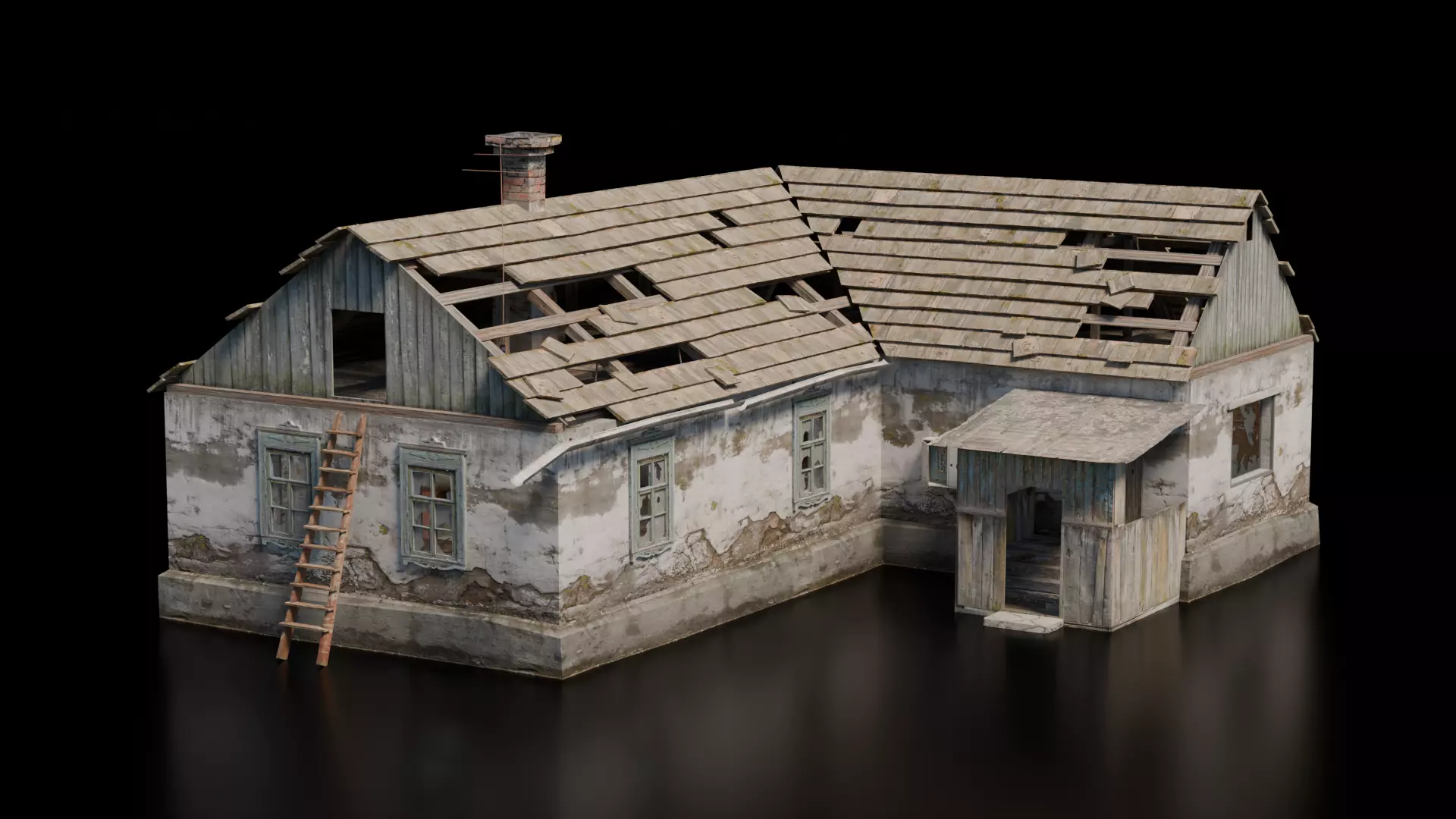 Abandoned House 31 Low-poly 3D model