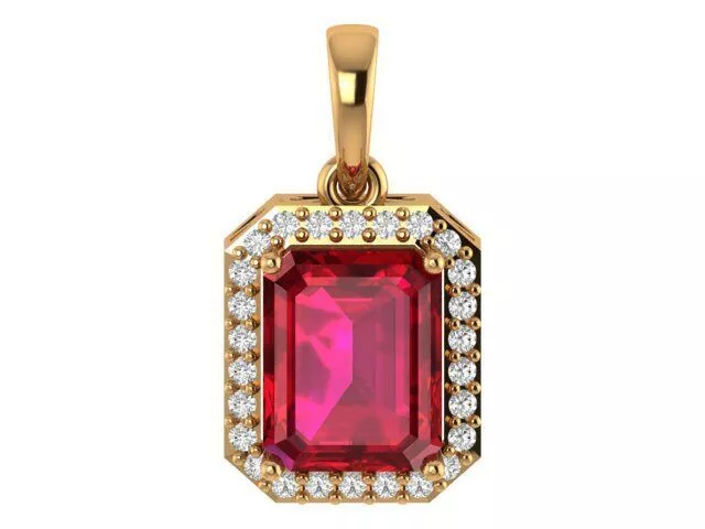 Emerald Solitaire Pendant 3D print model