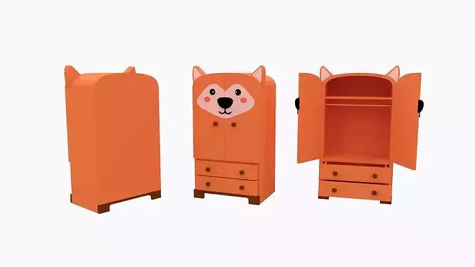 Low-Poly Cute Fox Kids Closet 