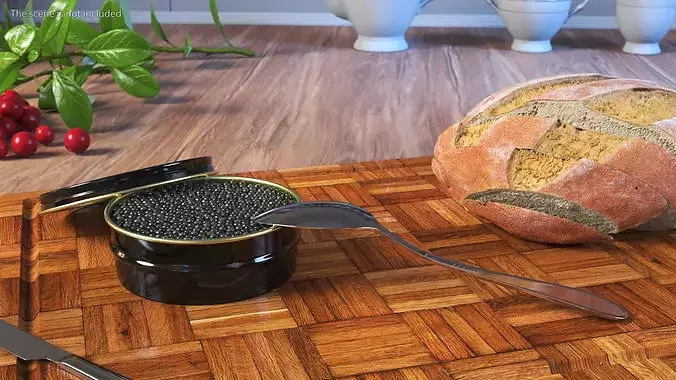 Marshallberg Caviar with Spoon 3D model 2