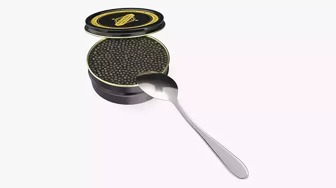 Marshallberg Caviar with Spoon 3D model 7