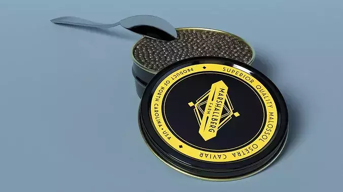Marshallberg Caviar with Spoon 3D model 5