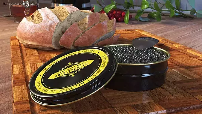 Marshallberg Caviar with Spoon 3D model 3