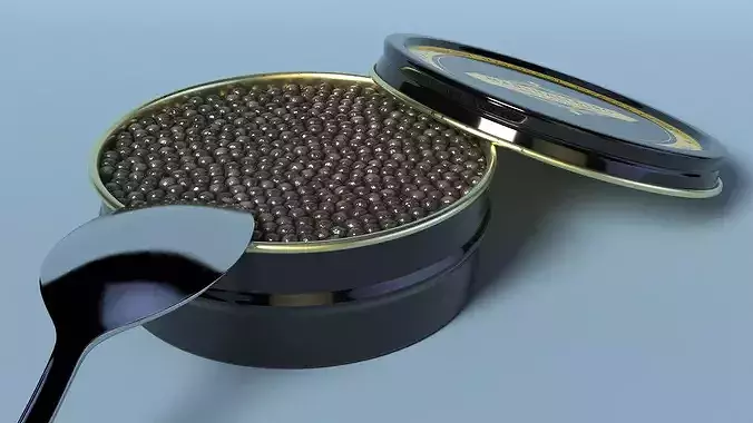 Marshallberg Caviar with Spoon 3D model 6