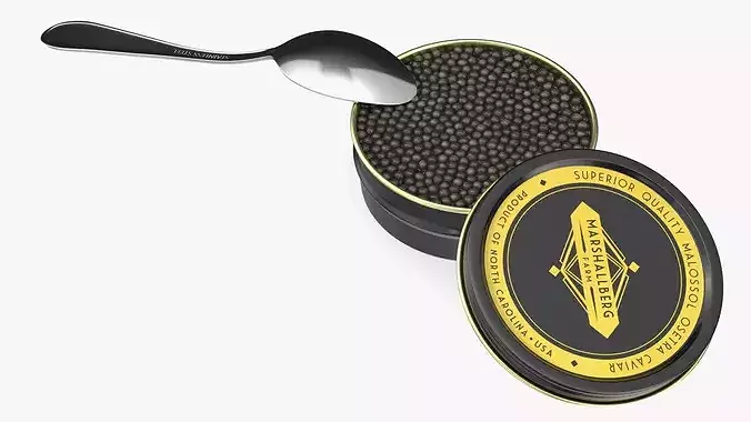 Marshallberg Caviar with Spoon 3D model