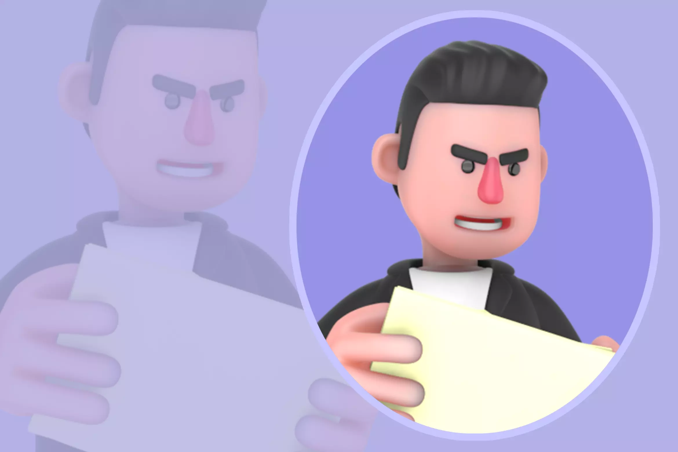 Stylized 3D Musician Character - Surprised Cartoon Performer 3D model
