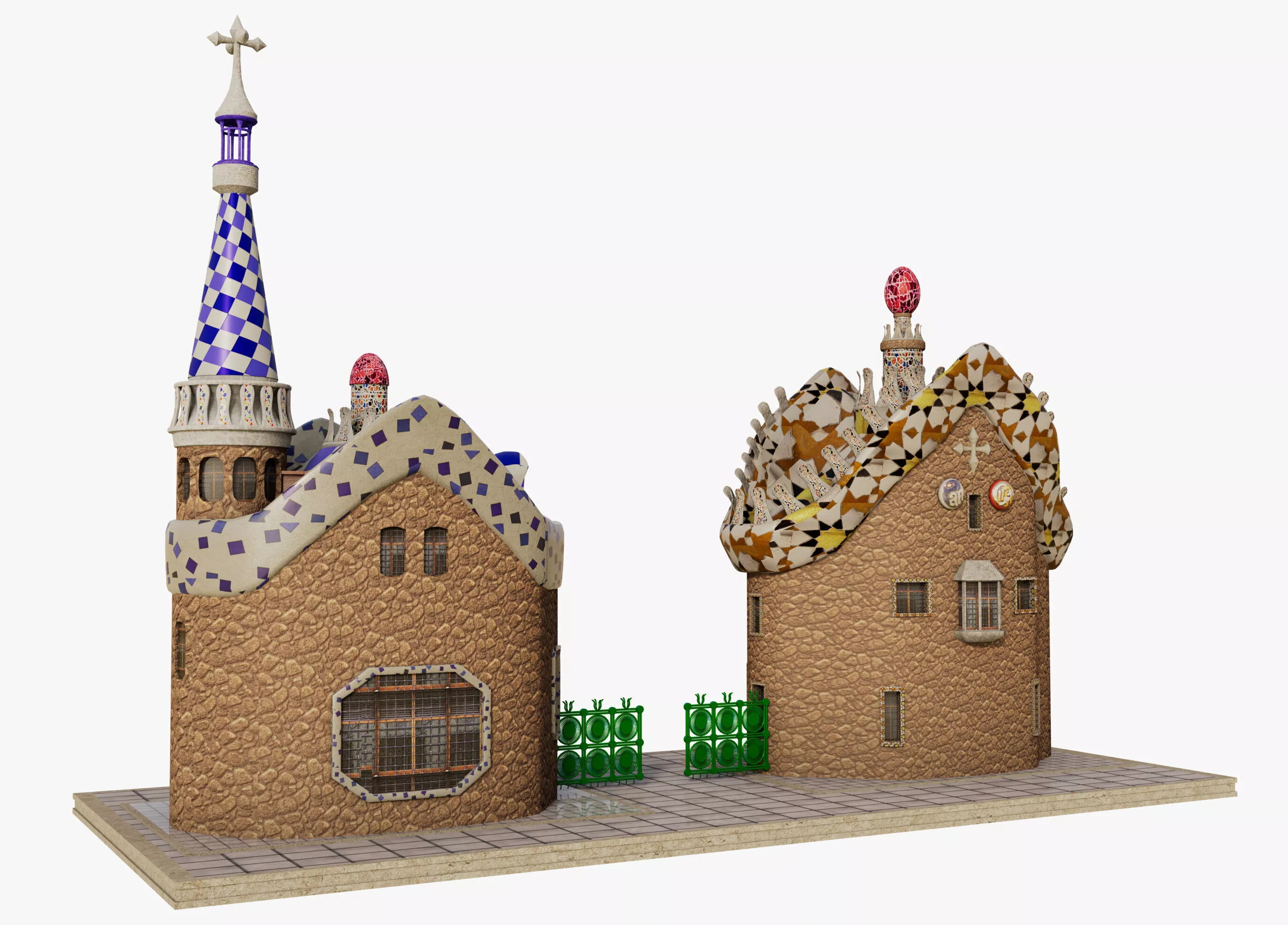 Park Guell Building Principal Gate 3D model