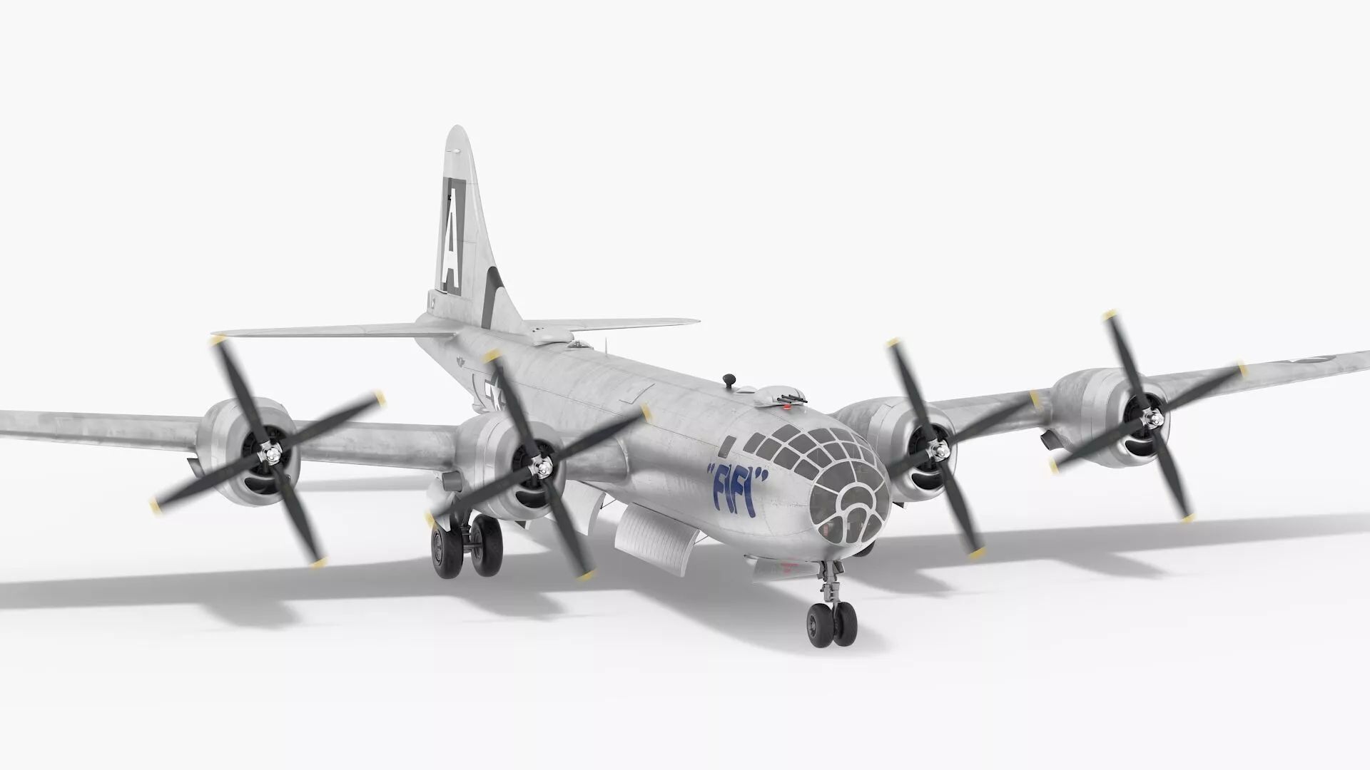 Boeing B-29 FIFI Rigged 3D model