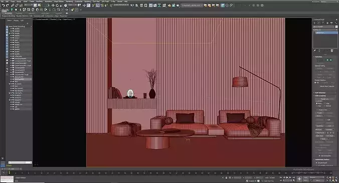Interior Minimal Living Room Collection vol 01 3D Model Pack 5