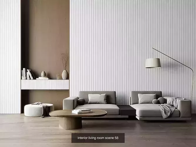 Interior Minimal Living Room Collection vol 01 3D Model Pack 3
