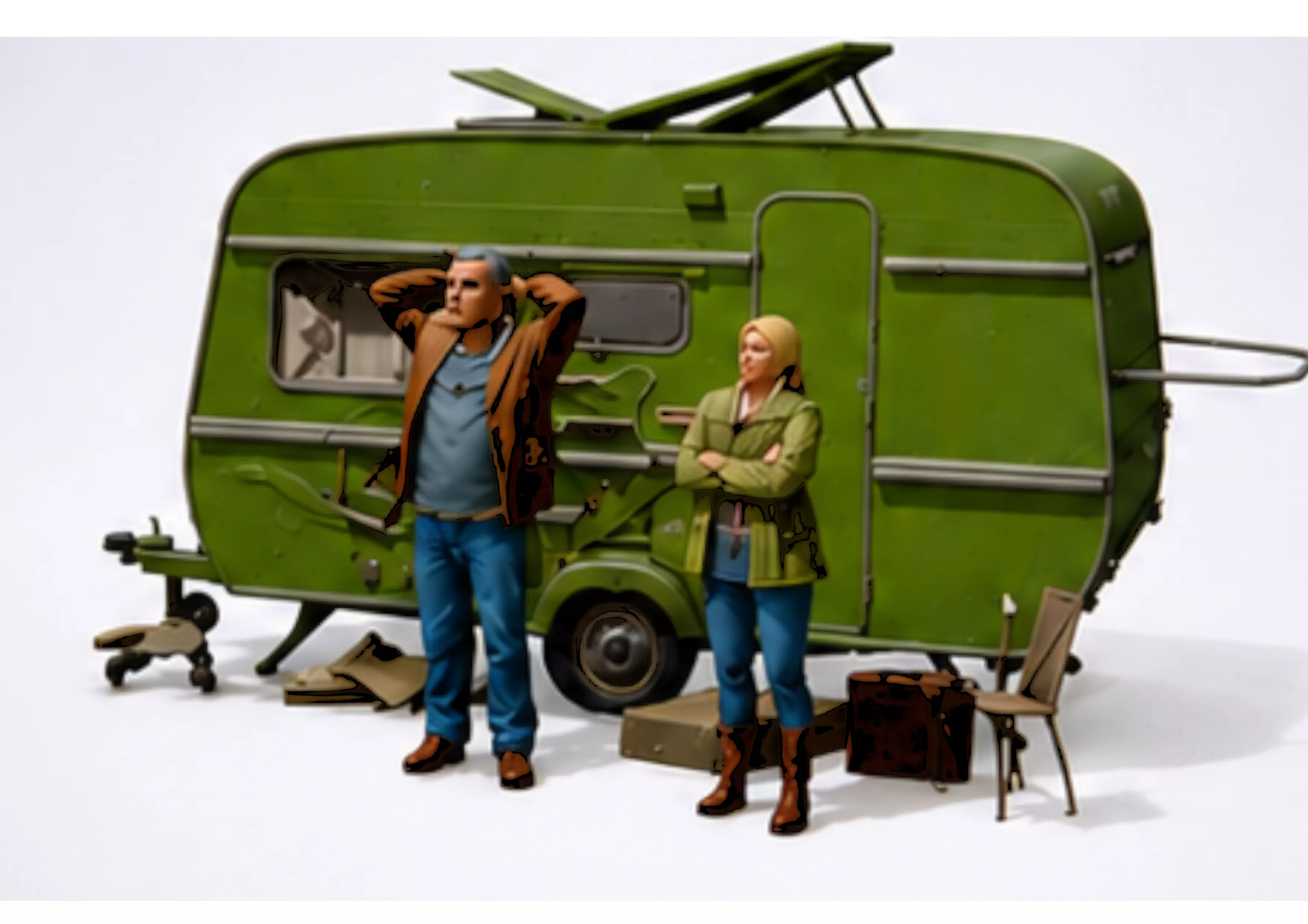 Wanderer Caravan Scene Travellers Set 3D print model