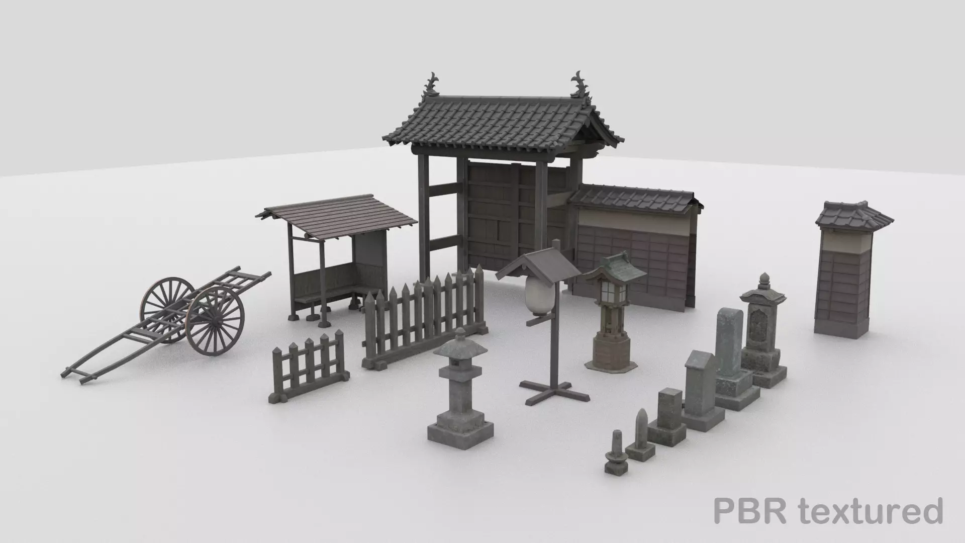 Gate of the temple in Japan typeA Low-poly 3D model