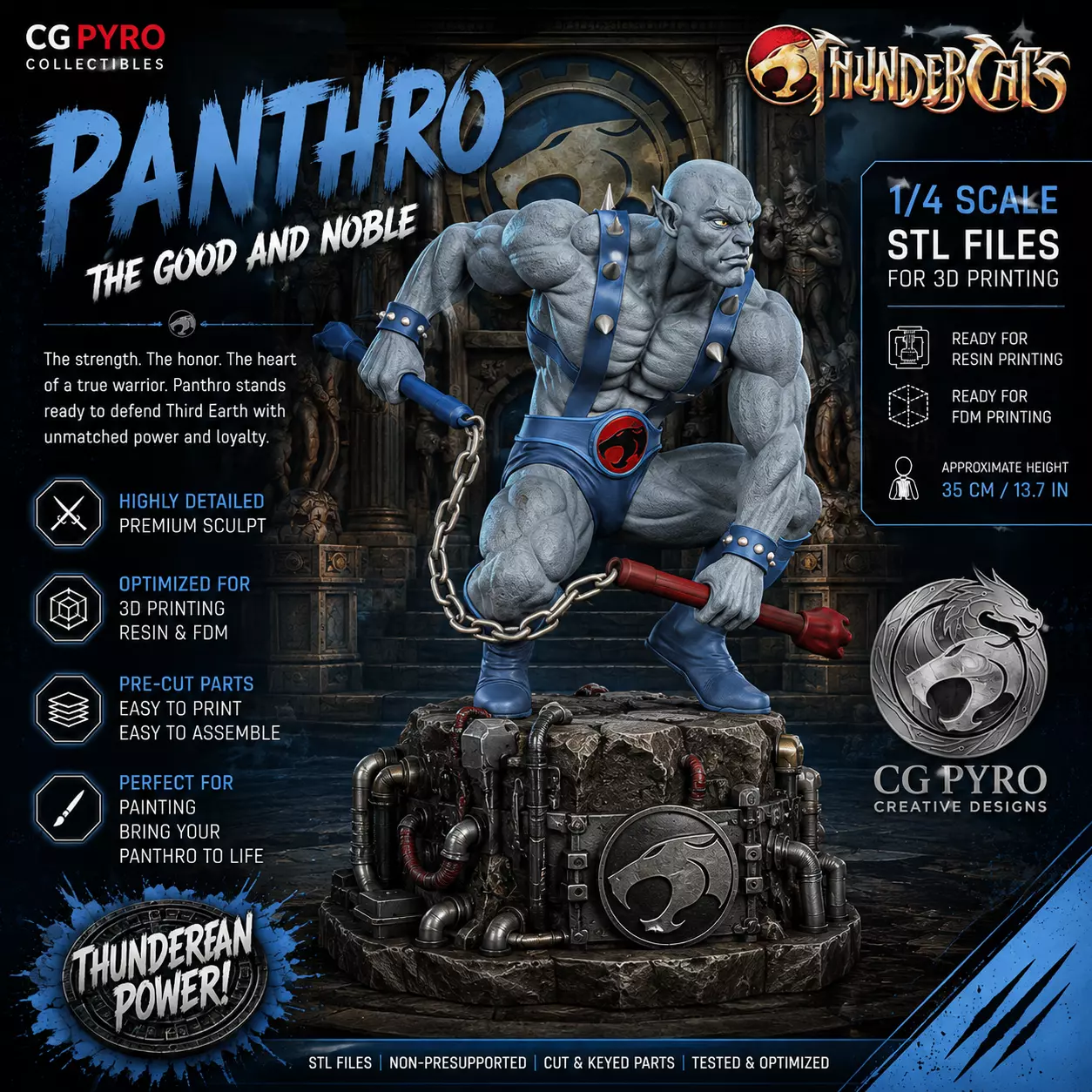 Panthro v2 Thundercats 3D Printing Collector Figure 3D print model