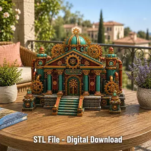 Grand Steampunk Gearworks Castle STL File for 3D Print