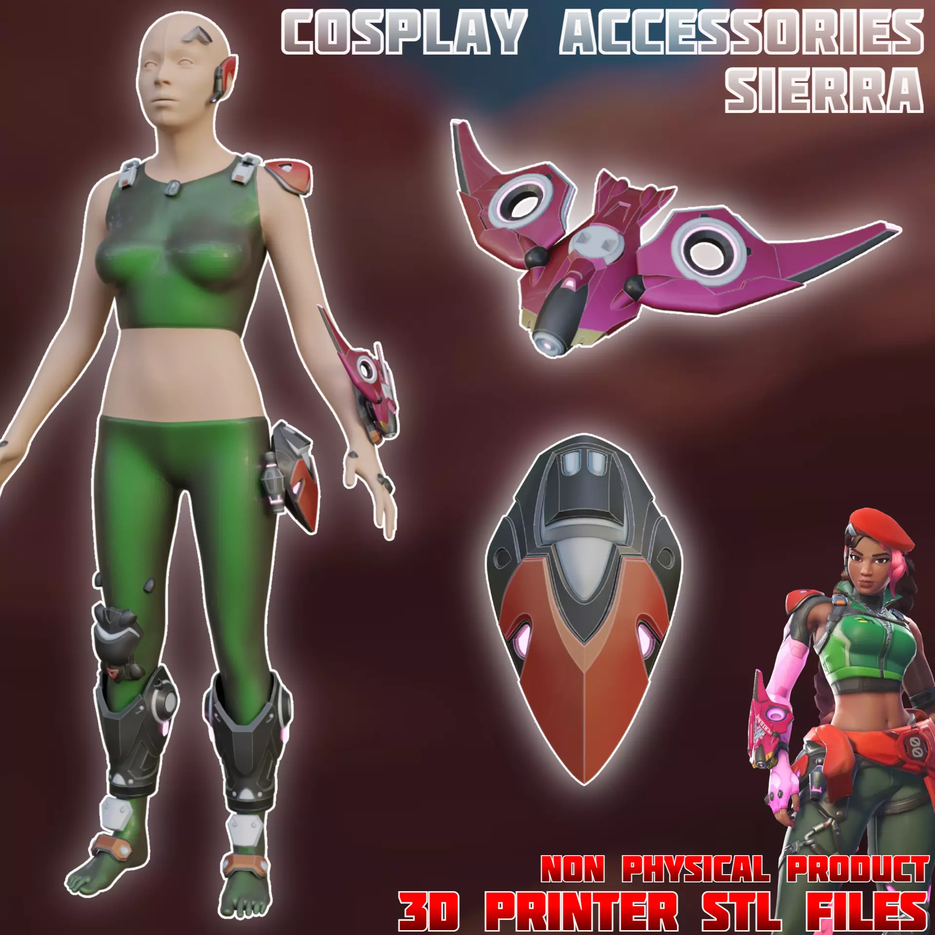 Sci-fi Sierra Cosplay Accessories Overwatch 3D print model