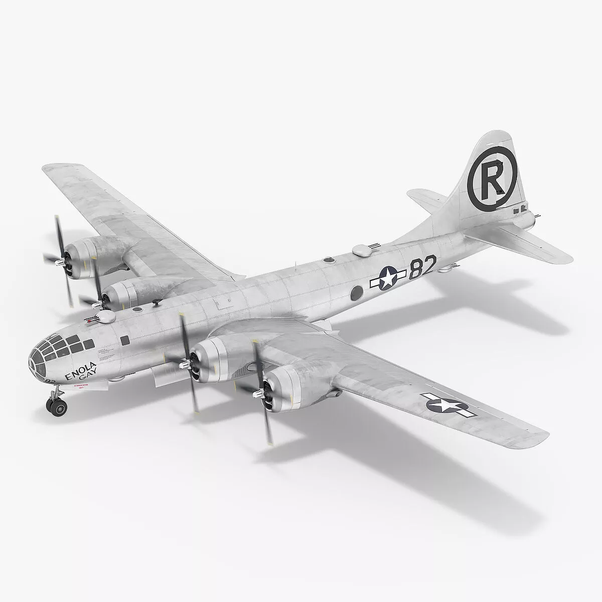 Boeing B-29 Enola Gay Rigged 3D model