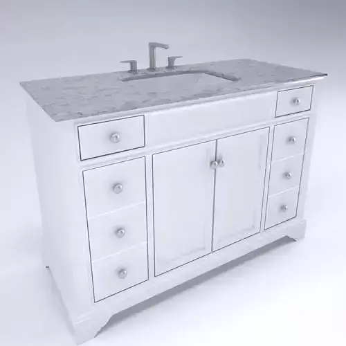 Vanity bathroom with marble top