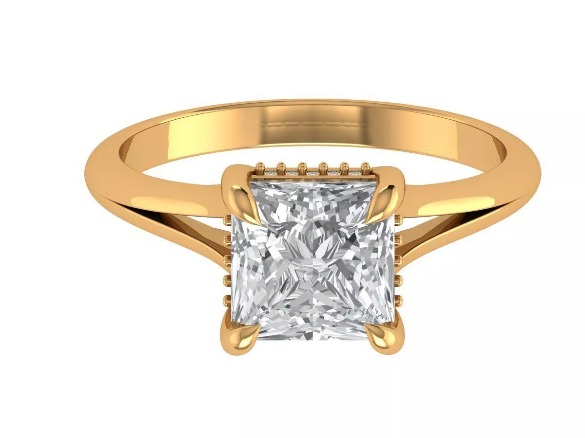 Princess Solitaire Ring 3D print model