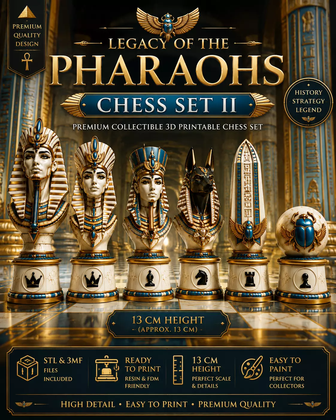 Legacy of the Pharaohs Chess Set 2 3D print model