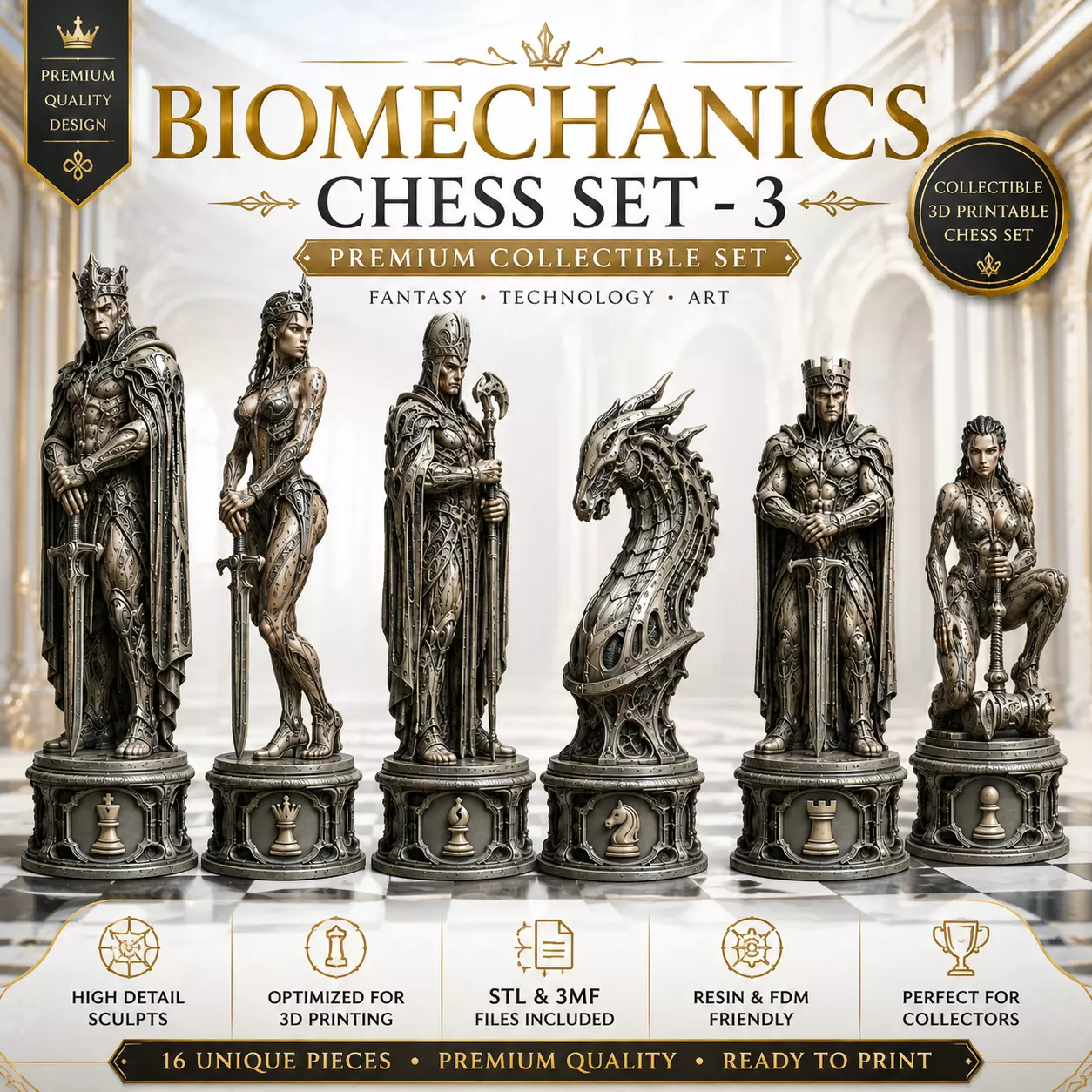 Biomechanics Chess Set - 3 3D print model