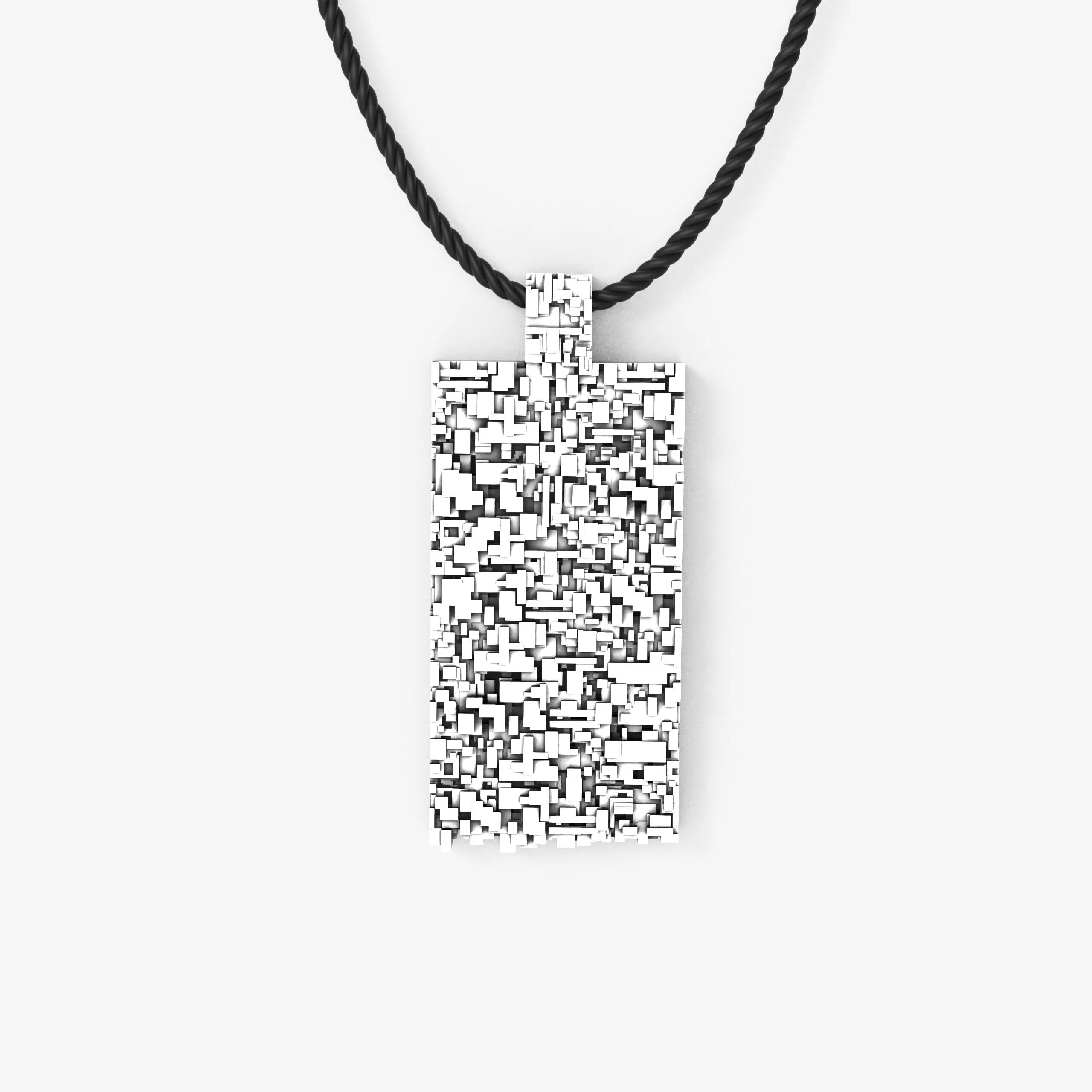 Cyber Pixel Dog Tag Pendant 3D print model