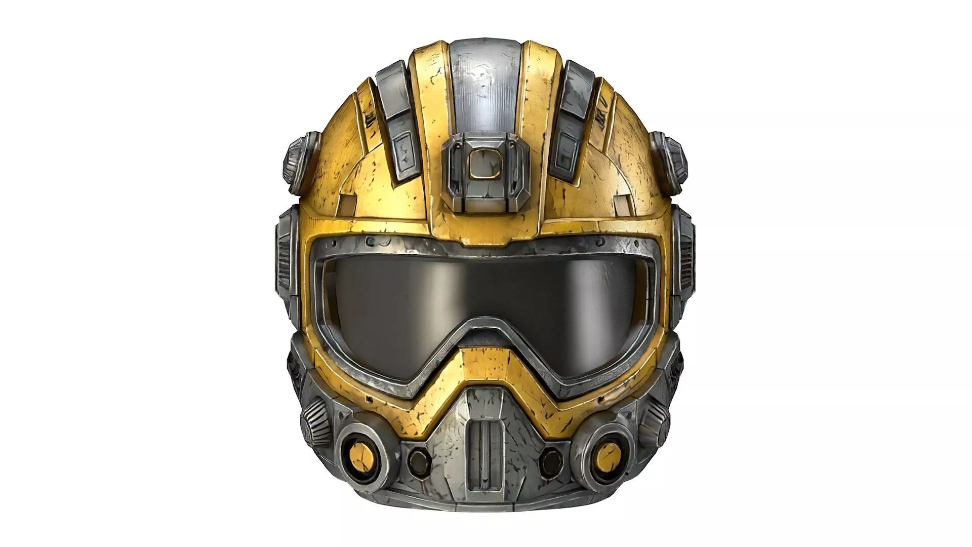 Futuristic combat helmet Low-poly 3D model