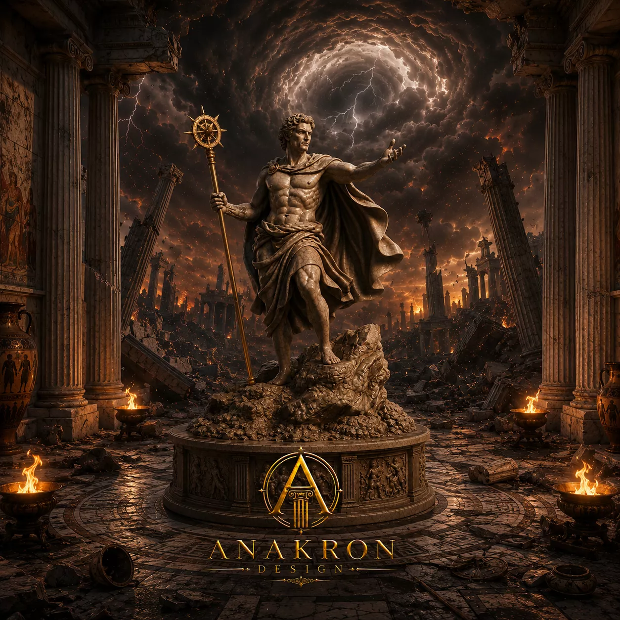 Chaos the Primordial God Statue 3D Print Model 3D print model