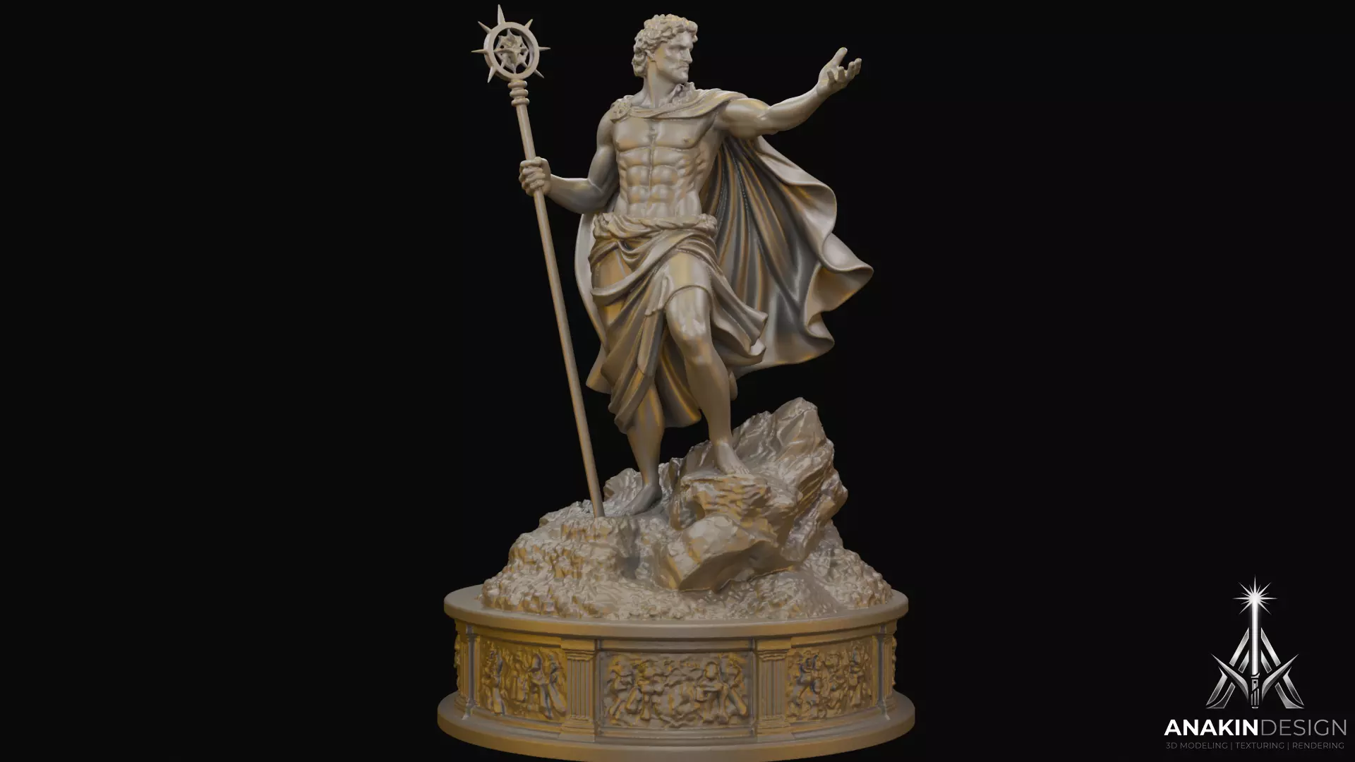 Chaos the Primordial God Statue 3D Print Model 3D print model