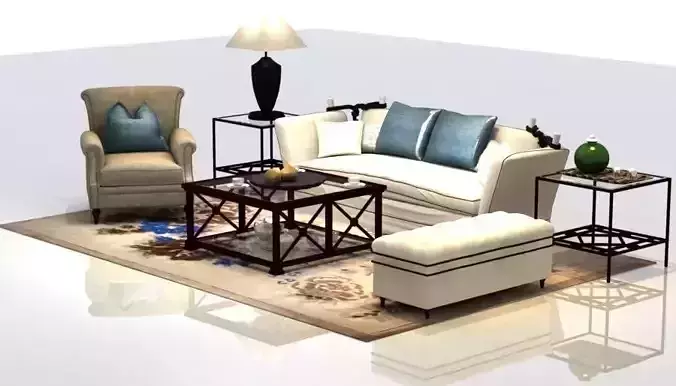 Sofa living room with furniture and coffee table