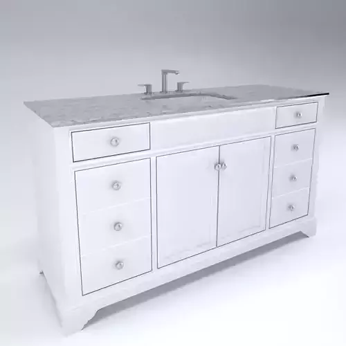 Vanity bathroom with marble top