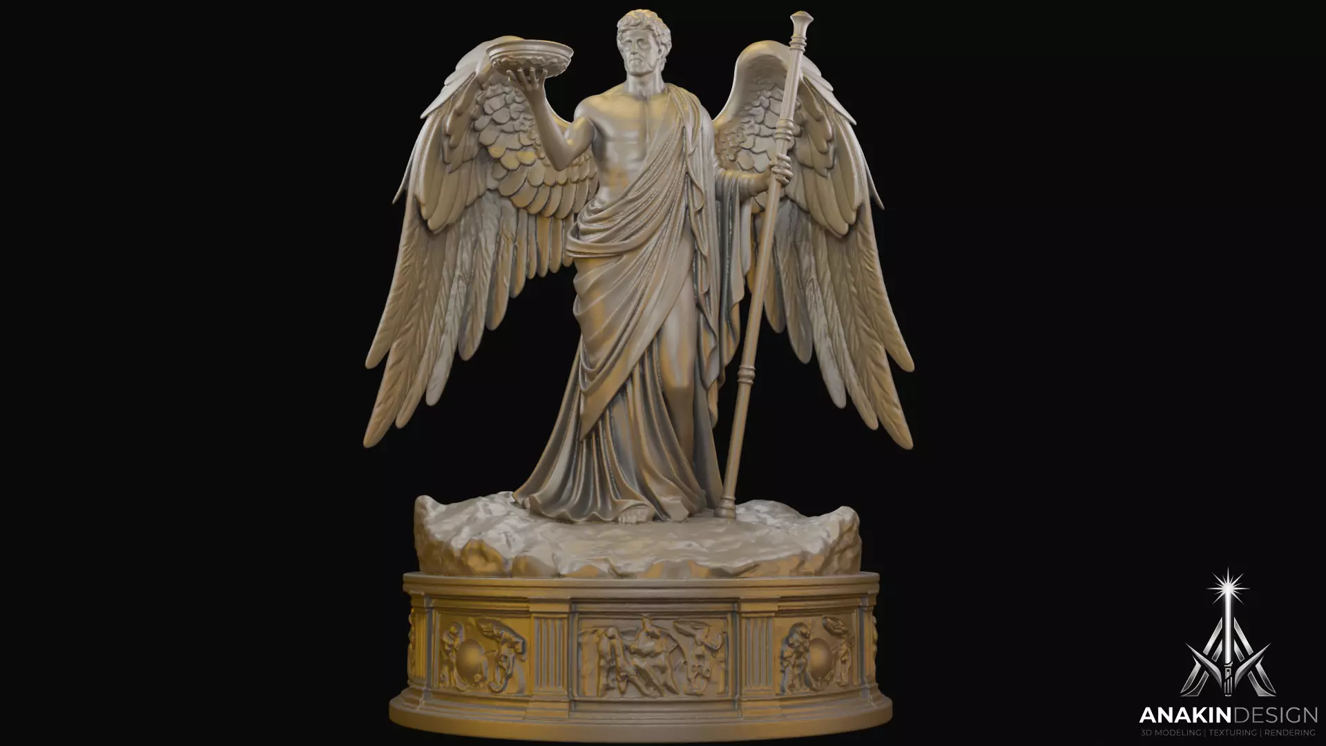 Erebus the Primordial Shadow God Statue 3D Print Model 3D print model