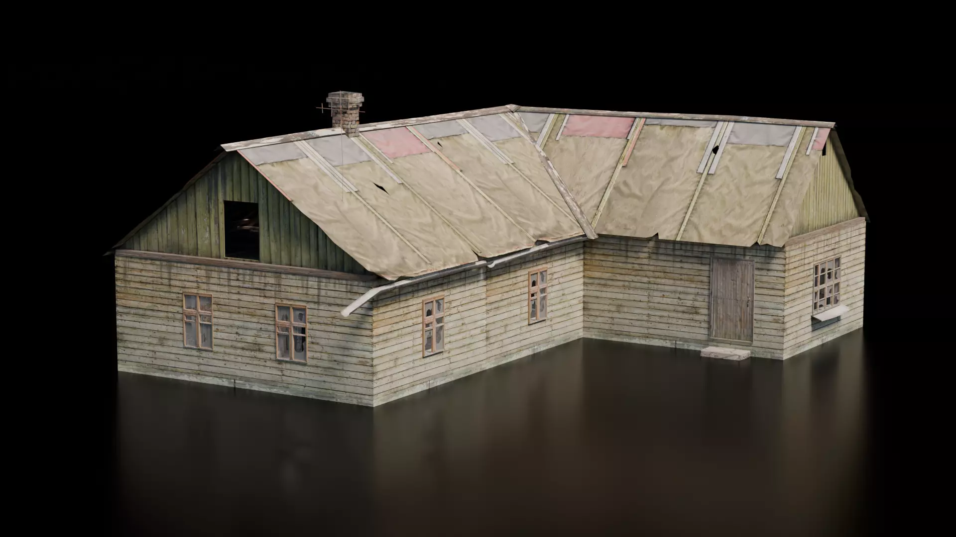 Abandoned House 34 Low-poly 3D model