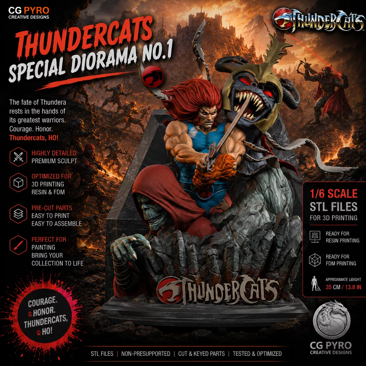 Special Diorama No11 Lion O and Mumm Ra 3D Print Model 3D print model