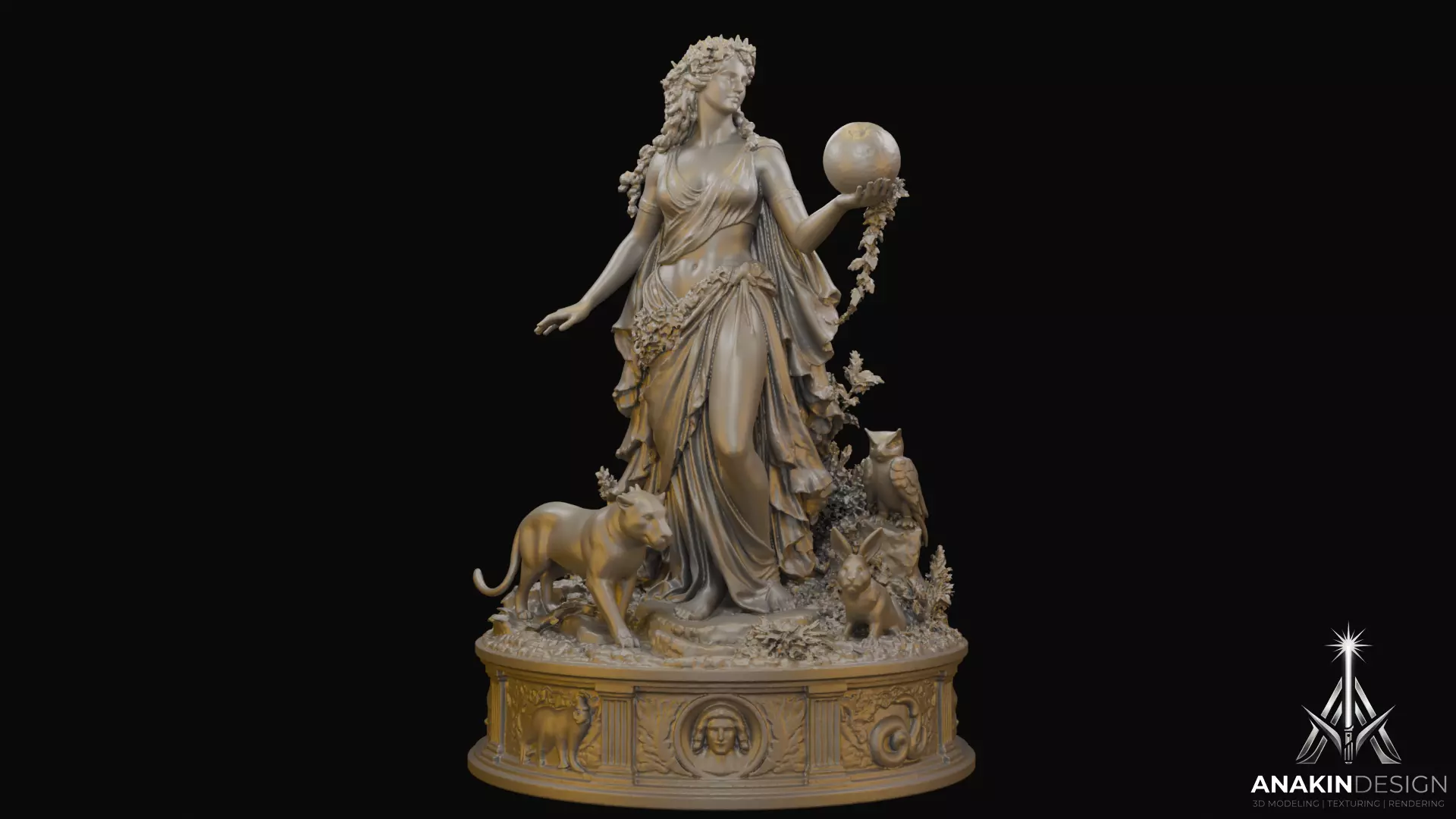 Gaia the Primordial Earth Mother Statue 3D Print Model 3D print model