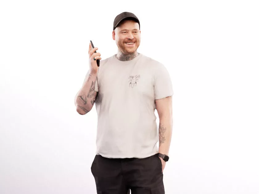 Malone 16875 - Casual Man Standing Phone Low-poly 3D model
