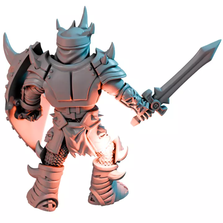 Skeleton Warrior In Heavy Armour X - Scale Tabletop Model 3D print model