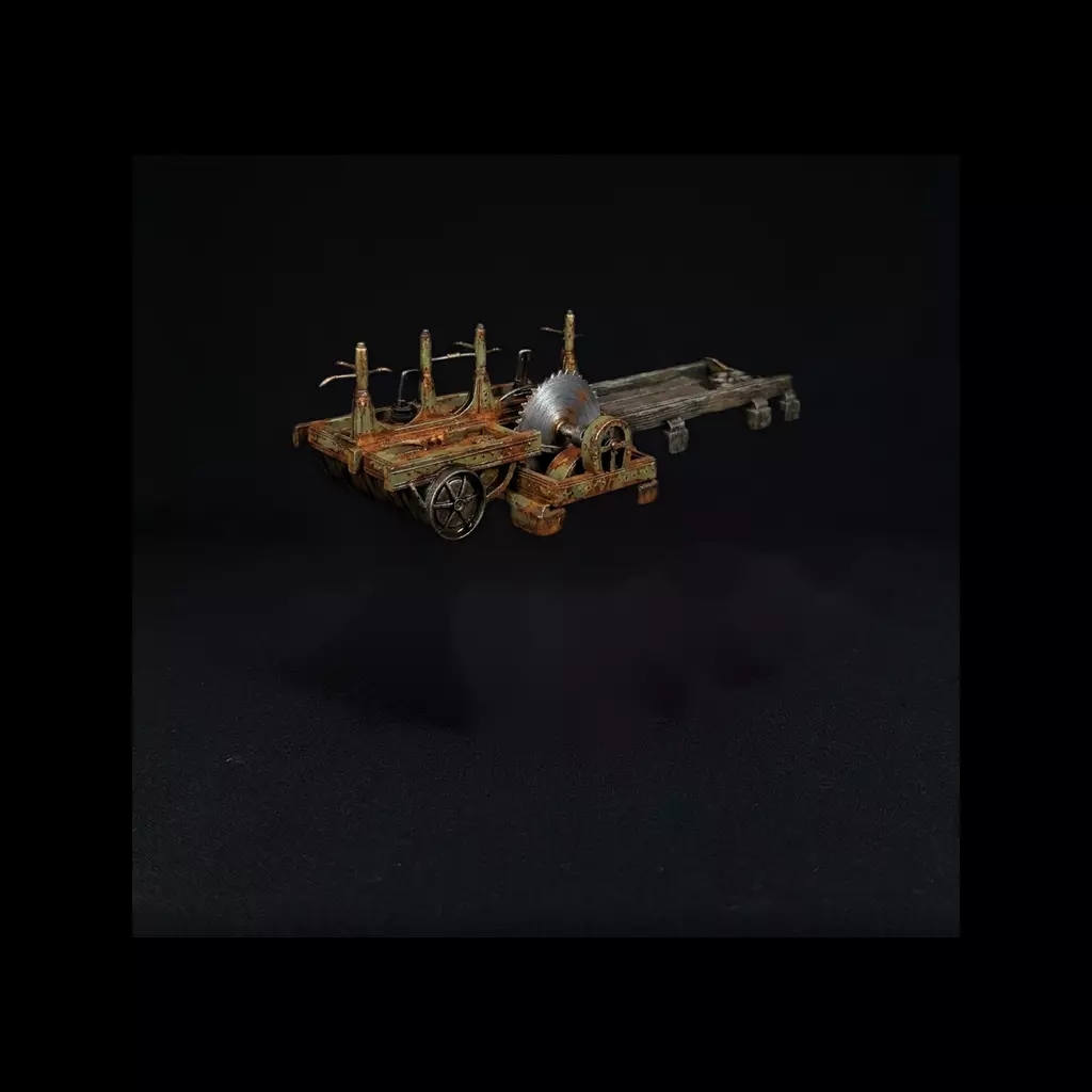HO sawmill bench and log carriage Printable STL 3D print model