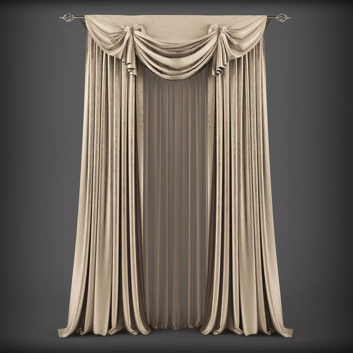 Curtain 3D model 271 Low-poly 3D model_0