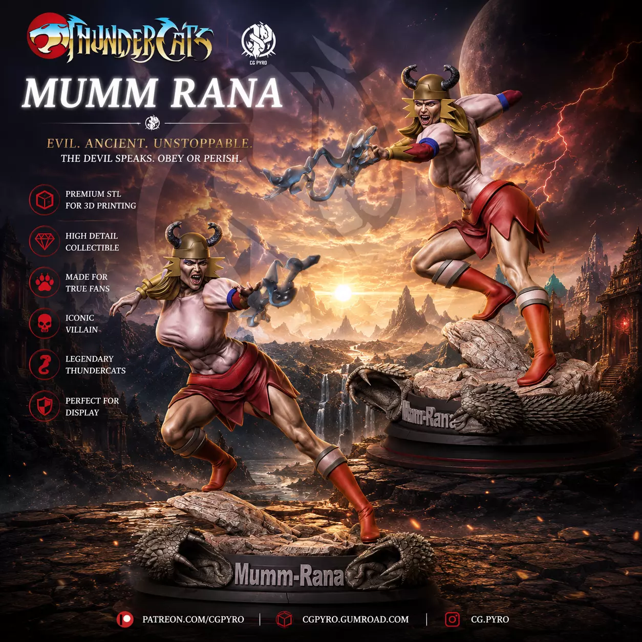 Mumm-Rana Thundercats 3D Model for Printing Collectible Statue 3D print model