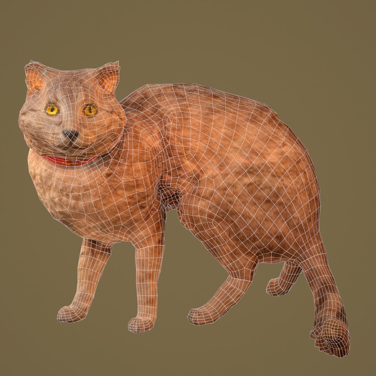 Cat Photorealistic Posed Low-poly 3D model_7
