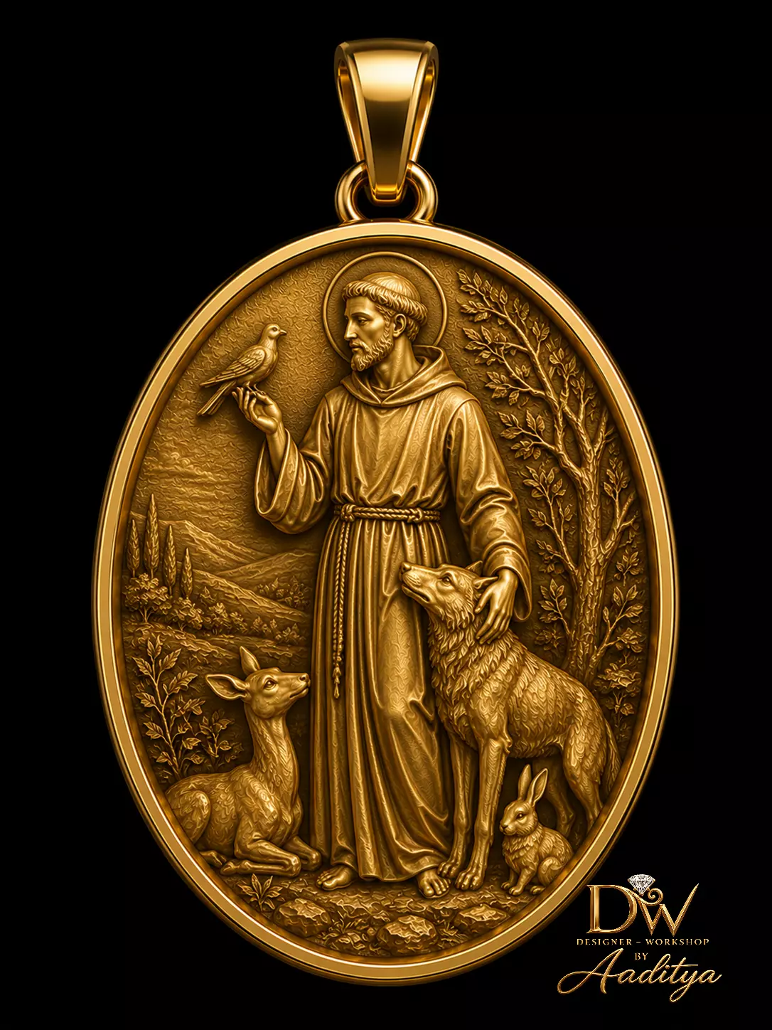 Saint Francis of Assisi Pendant 3D print model