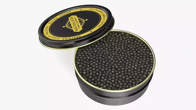 Marshallberg Sturgeon Caviar Jar 3D model 2