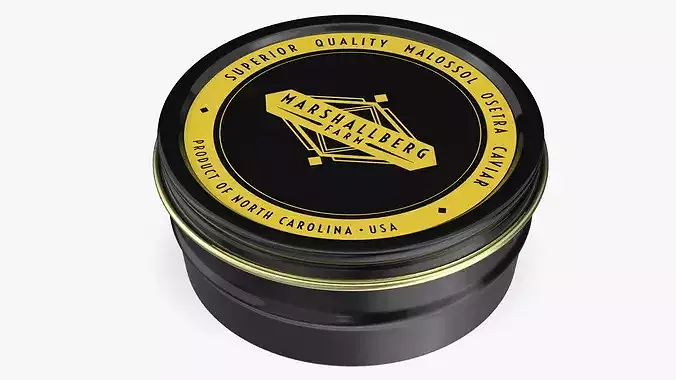 Marshallberg Sturgeon Caviar Jar 3D model 7